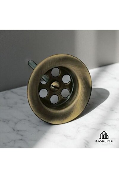 İSAOĞLU YAPI Antik Gold Lavabo Gideri Eskitme Süzgeç Antik Gold Vida Dahil