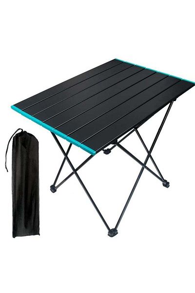 COOYA Camping Table, Folding Portable Camp Side Table Aluminum, Carry Bag Outdoor Hiking Picnics BBQ