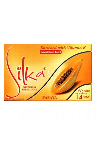 Silka Silka Papaya Skin Whitening Herbal Soap 135g – Brightens Skin, Gently Exfoliates & Nourishes