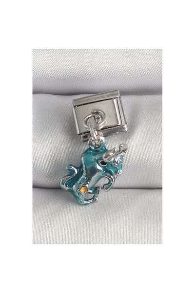 Skygo 316L Steel Silver Color Hanging Blue Bull Model Nomination Charm - Tj-Bc1378