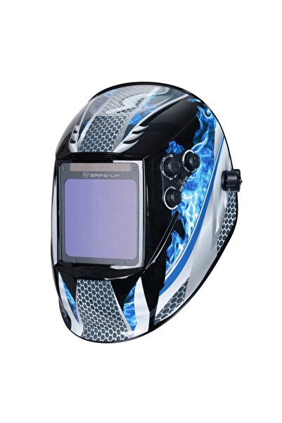 choice2 قناع لحام أزرق مقاوم للحريق UN9k، خوذة لحام ذاتية التعتيم 100x97 مم، ...