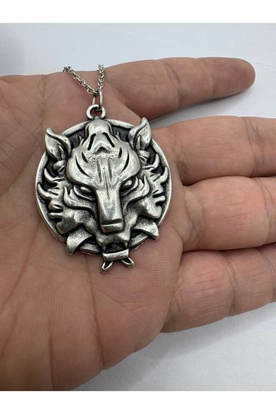 Herşey Nota Wolf of Kaer Morhen – the Witcher Unisex Necklace (60 cm Chain)