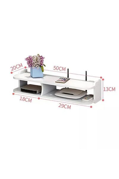 DAR Suport pentru router cu 2 compartimente si 2 polite 146-16, Alb