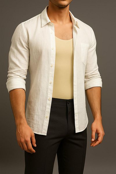 cotonhause Men's Seamless Skin Color Undershirt – Modal Blended Invisible Undershirt 516