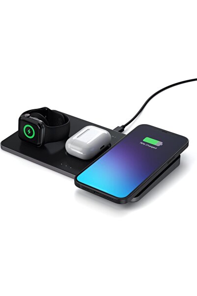 Satechi Trio Wireless Charger with Magnetic Pad – Qi Certified – Compatible with iPhone 16 Pro M