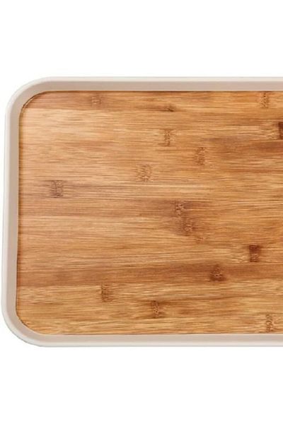 Felli Elegant Durable Rectangular Melamine and Bamboo Serving Tray