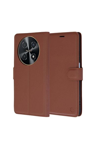 SKYDDAR INNOVATION Husă pentru Huawei nova 12i / nova 13i, tip carte, din piele, cu portofel interior, set de stickere, maro
