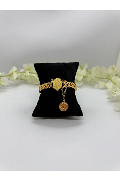 Constanza Exclusive 22 Ayar Altın Kaplama Madalyonlu Kelepçe 540