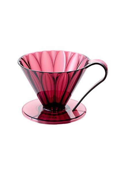 Cafec tritan cone shaped flower dripper 4cup clear wine red