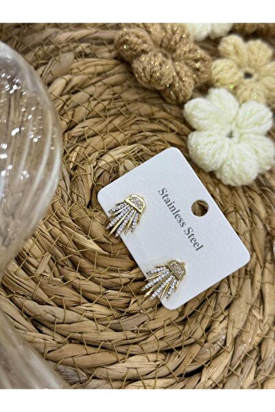 MODA TT Gold Earrings with Stone Details