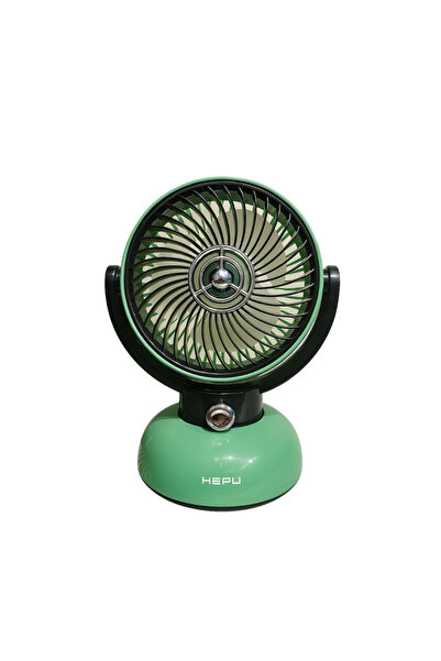 HEPU HP F12 Masa Üstü Şarjlı Vantilatör 3 Kademeli Nostaljik Type-C 1200 mAh ...