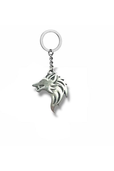 Herşey Nota White Wolf Emblem – the Witcher Wolf Figured Unisex Metal Keychain
