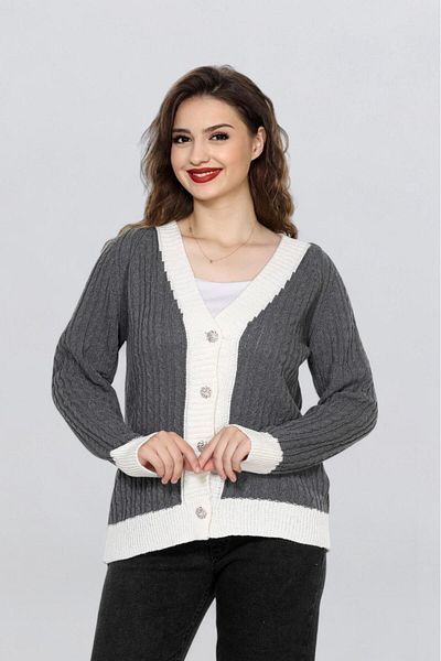 Fox Life Kids Women's Two Color Stone Button Cardigan Flt1005