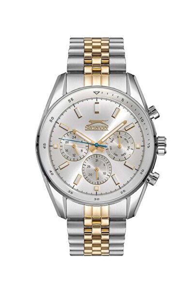 Slazenger Sl.09.1934.2 Men's Wristwatch Silver Yellow Color