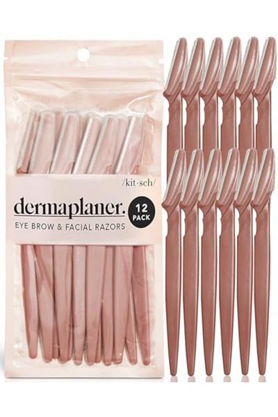 Kitsch Dermaplaning Tool - Face Razors for Women and Men, Eyebrow Trimmer and Face Shaver, Facial Ha