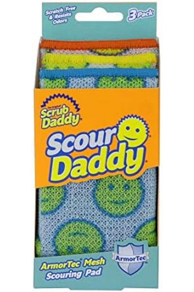 Scrub Daddy Scrub Daddy Scour Daddy Heavy Duty Mesh Scouring Pad Set Of 3 Assorted