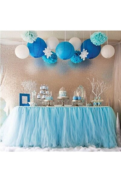 DAsiNU Material Decorativ Tul in Rola de Culoare Bleu 15mx10cm