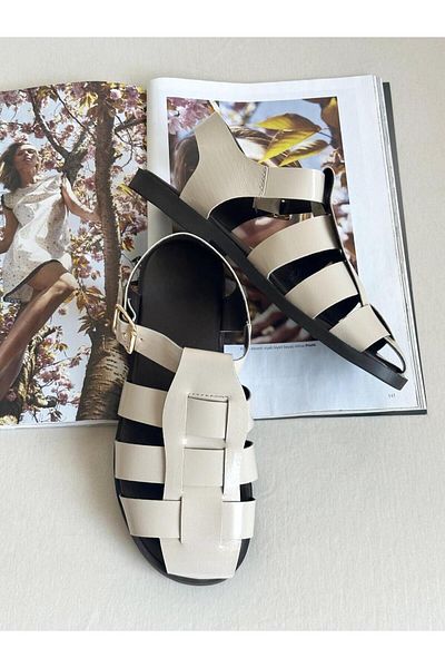 Zuum Altura Caged Women's Sandals - Beige Patent Leather