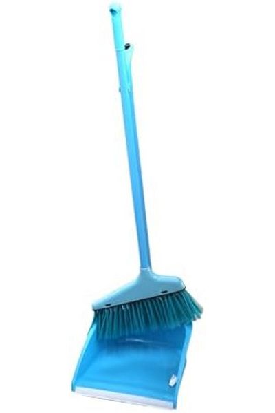 Ideal Pack Long Handle Broom and Dustpan Set – Upright Standing Dustpan with Extendable Handle