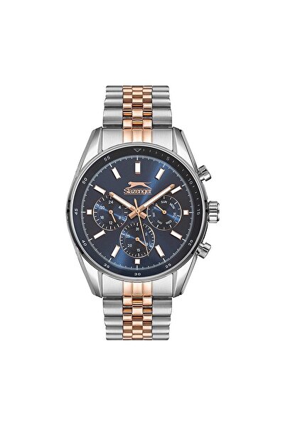 Slazenger Sl.09.1934.2 Men Wrist Watch Silver Rose Inside Blue Color