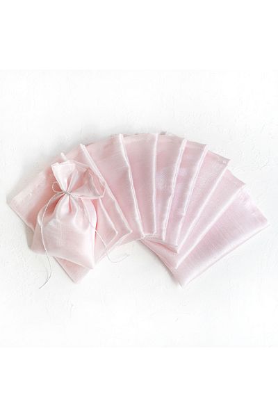 Bimotif Pouch of Silk Pink-Salmon Ottoman, 9X12 cm 50 Pcs
