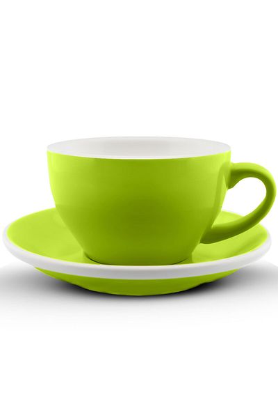 MIBRU Coffee ceramic cup with plate 250ml pistachio