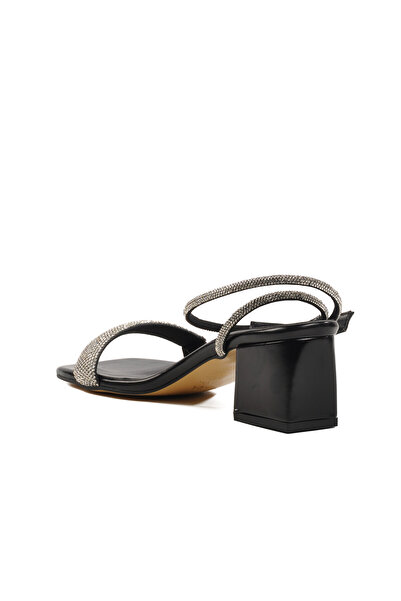 Pierre Cardin Black Stone Ankle Strap Women's Evening Dress Shoes Pc-54670 Z