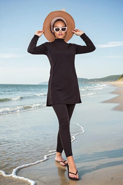 Asya Karen Kadın Tesettür Mayo Takımı 3'lü Bone Dahil