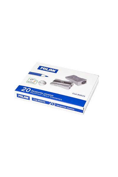 Milan Simple Pencil Sharpeners, 20 Pcs/set, Metal, For Small Diameter Pencils,