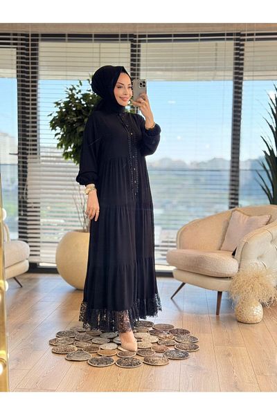 ALANURMODA Guipure Detailed Dress