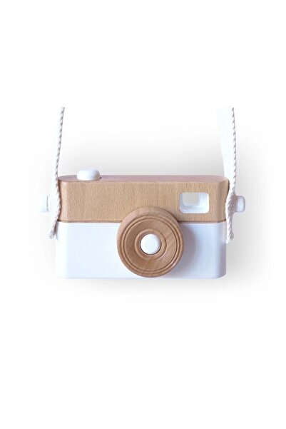 indiggo Wooden Camera Toy with Chalk for Kids - Craffox - White, +3 Years
