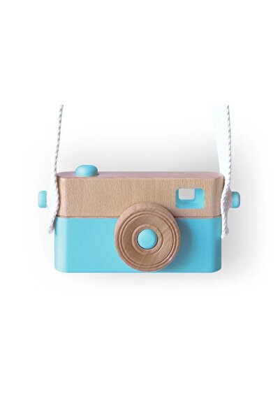 indiggo Wooden Camera Toy with Chalk for Children - Craffox - Blue, +3 Years