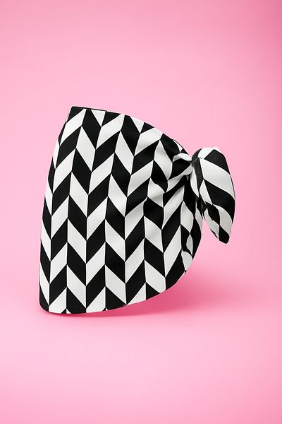 pistore Black and White Zigzag Patterned Short Pareo Satin Does Not Show Underwear Women's Beach Dress New Season
