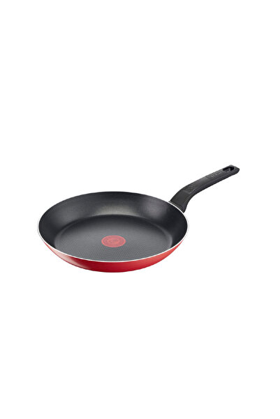TEFAL مقلاة سهلة التنظيف غير لاصقة بمقبض ثابت باللونين الأحمر والأسود 30 سم