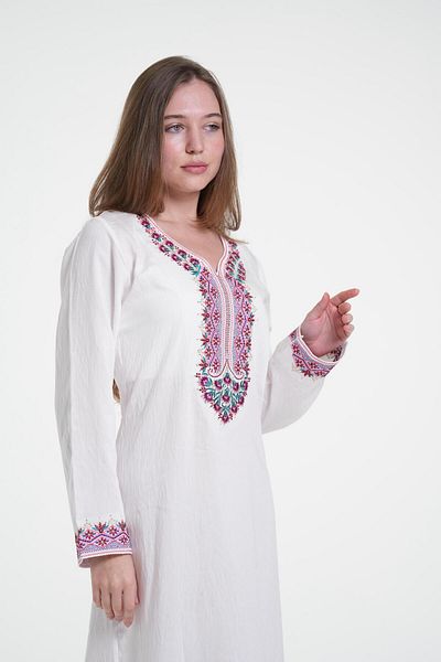 al bent al sharqieh Ladies Printed Jalabiya - Full-Sleeve crepe Dress with belt