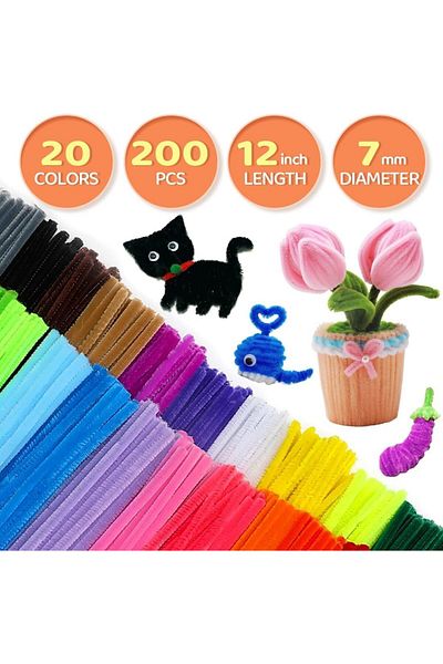 fulina 200 PCS Top Strips for Crafts, for Art & Craft DIY Projects,12inch*6mm,20colors