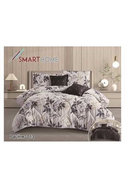 smart home Double-sided comforter set, 6-piece bedspread, 6-piece comforter with filling, 100% microfiber