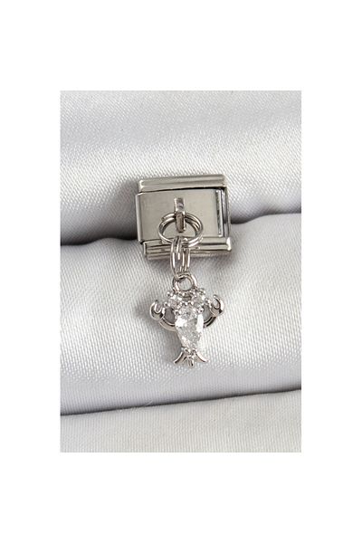 Skygo 316L Steel Dangle Zircon Stone Crab Model Silver Color Nomination Charm - Tj-Bc1449
