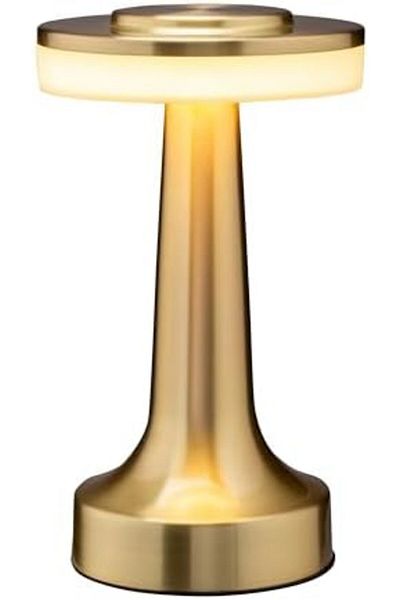 NO N4ME OBright Portable LED Desk Lamp with Touch Sensor, 3 Brightness Levels, Rechargeable Battery (Gold)