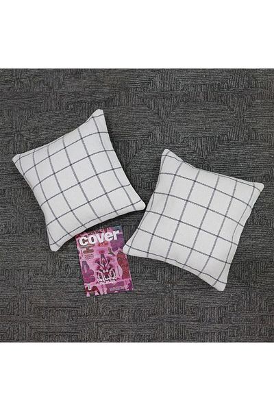Danube Home Gleam Hand Woven Cushion 50X50Cm Grey/White | 80% Cotton + 20% Other Fibers