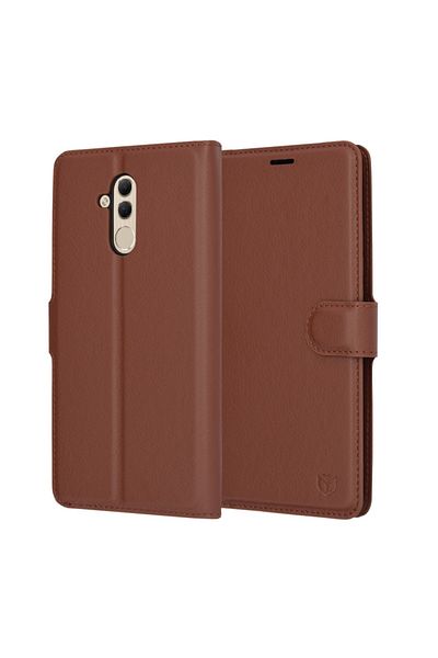 SKYDDAR INNOVATION Husă pentru Huawei Mate 20 Lite, piele tip folio, cu portofel interior, set de stickere, maro