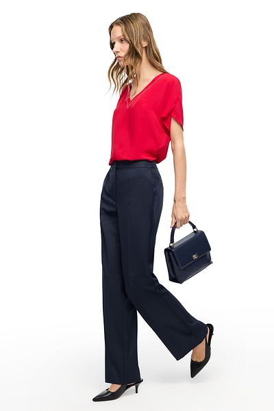 Perspective High Waist Straight Leg Blended Pants