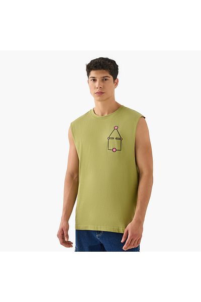SP Characters Squid Game Print Sleeveless Vest with Crew Neck
