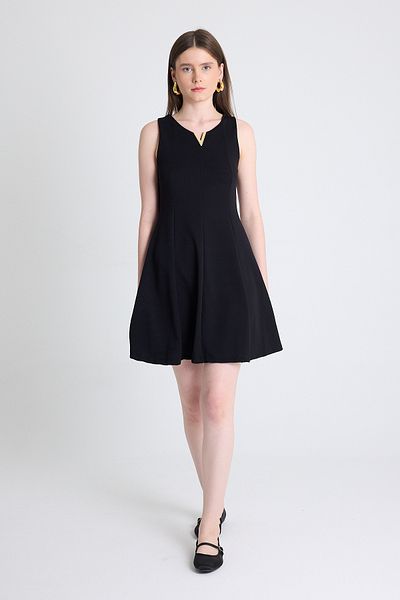 Rays Black Accessory Detailed Sleeveless Mini Dress 2238