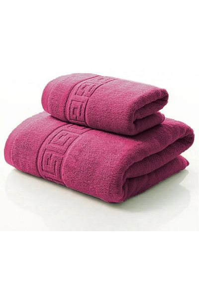 OEM Set of 2 Premium Cotton Bathroom Towels, 50x90 cm, 70x140 cm, Red