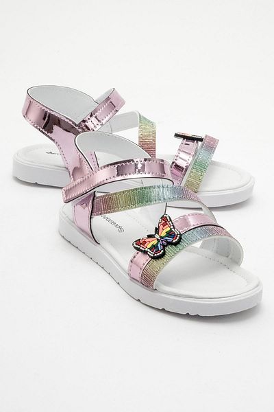 CCWAY AYAKKABI Children's Butterfly Sandals Pudra