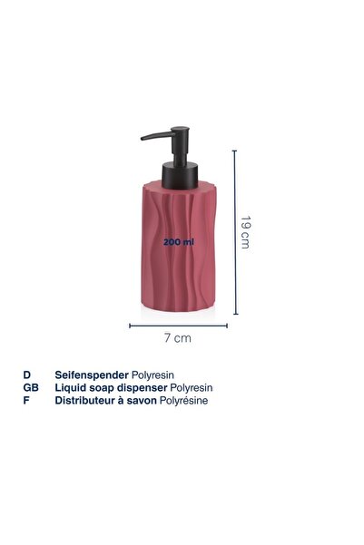 Kela Merida soap dispenser polyresin raspberry red 19.0cm 7.0cm 200.0ml