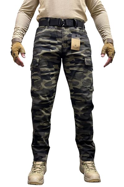 Polviton Men's Cargo Pants Tactical Combat Side Pockets