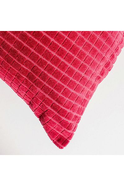 Danube Home Gleam Dyed Velvet Cushion Cover - Burgundy - 45x45 cm | Cotton Couch Pillow Cover