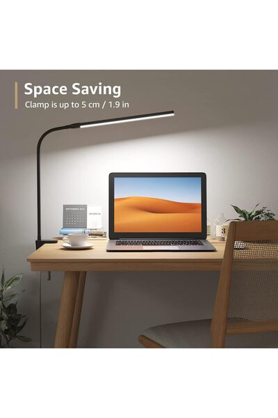 LEPRO Clip-on LED Reading Table Lamp, 3 Color Modes, 10 Brightness Levels, Dimmable, USB, 3000-6500K